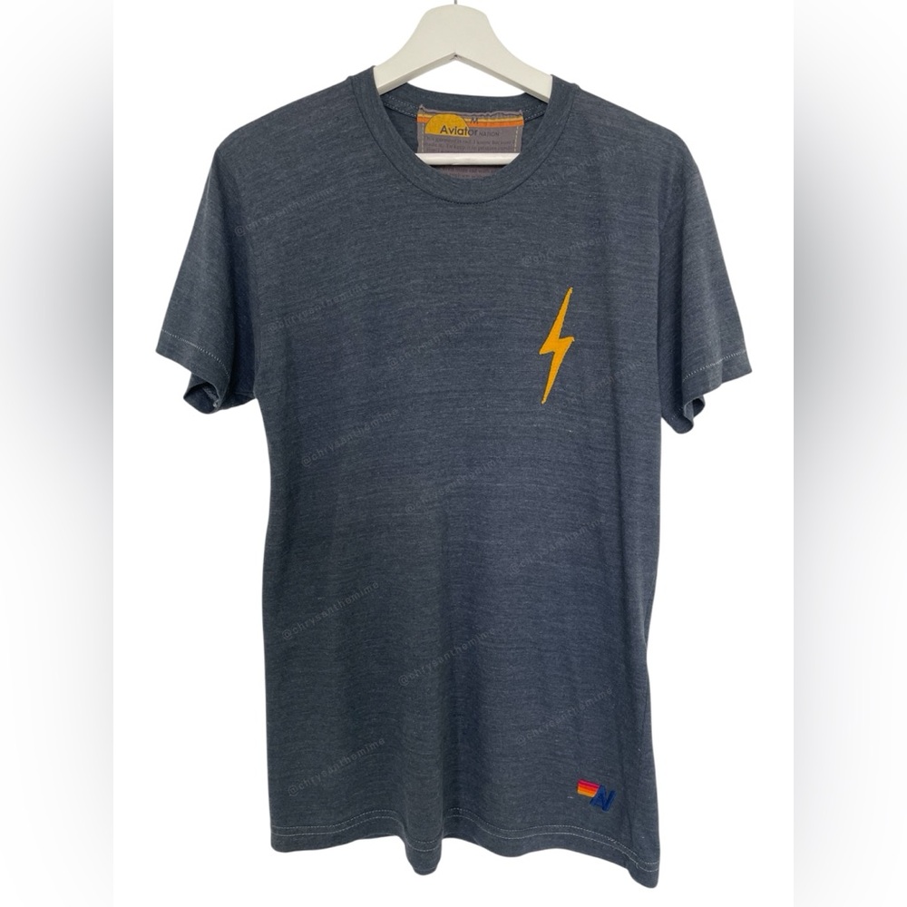 ⚡️AVIATOR NATION • BOLT TEE - Charcoal Grey - Picture 6 of 11